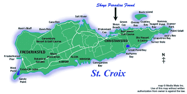 location of Shoys Paradise Found on St. Croix